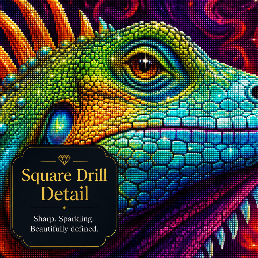 Neon Rainbow Iguana Diamond Painting Kit