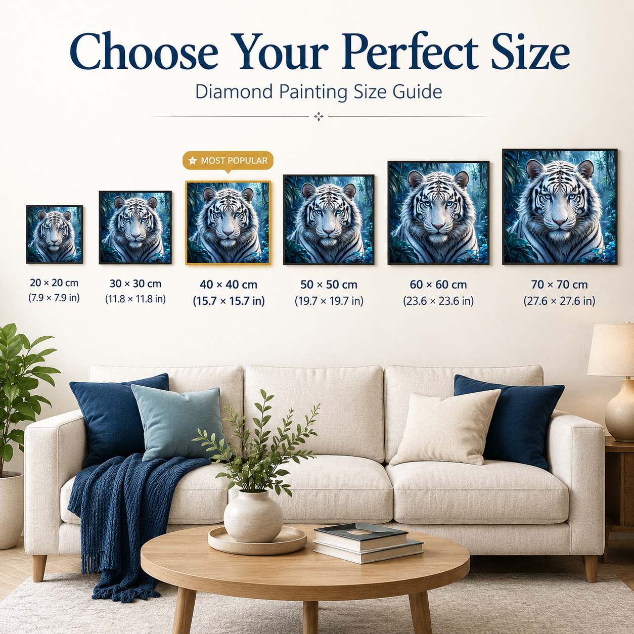 Glacial Guardian White Tiger Diamond Painting Kit