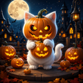 Pumpkin Cat Halloween Diamond Painting Kit