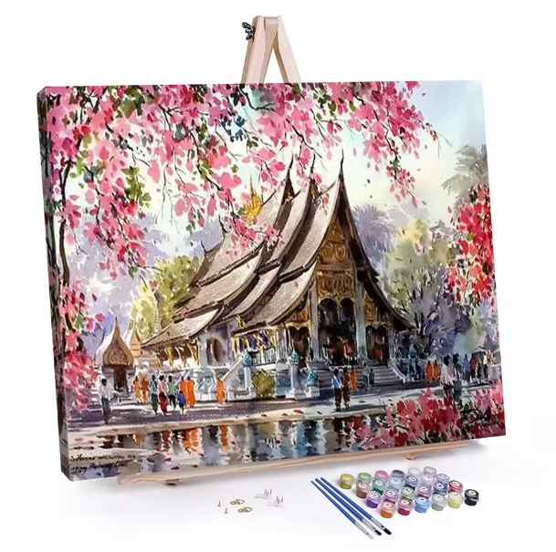 Kitten and Girl Healing Style Painting painting by numbers Home Decor