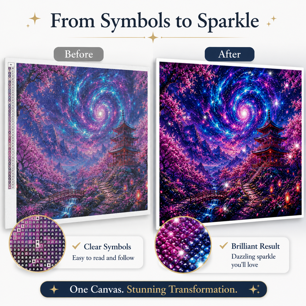 Sakura Galaxy Pagoda Diamond Painting Kit