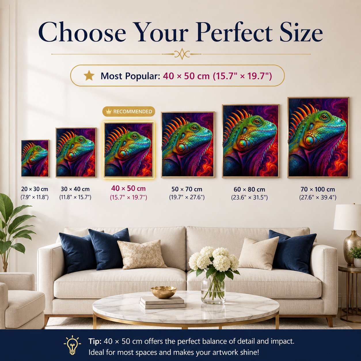 Neon Rainbow Iguana Diamond Painting Kit