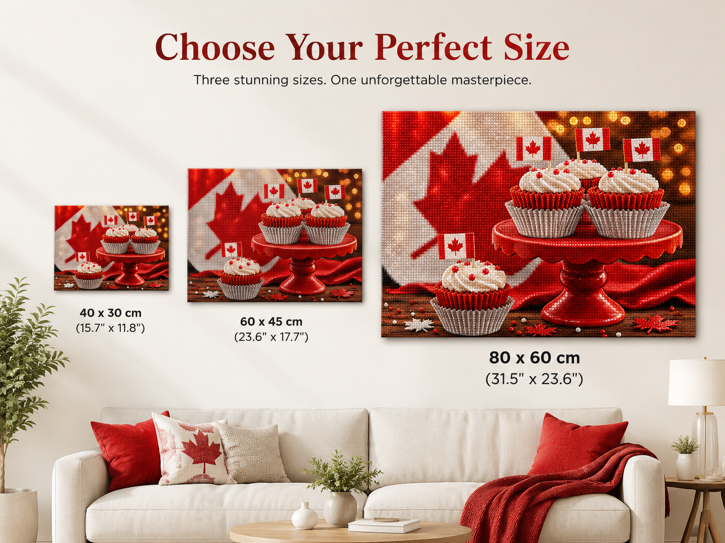 Canadian Celebration Cupcakes Diamond Painting Kit