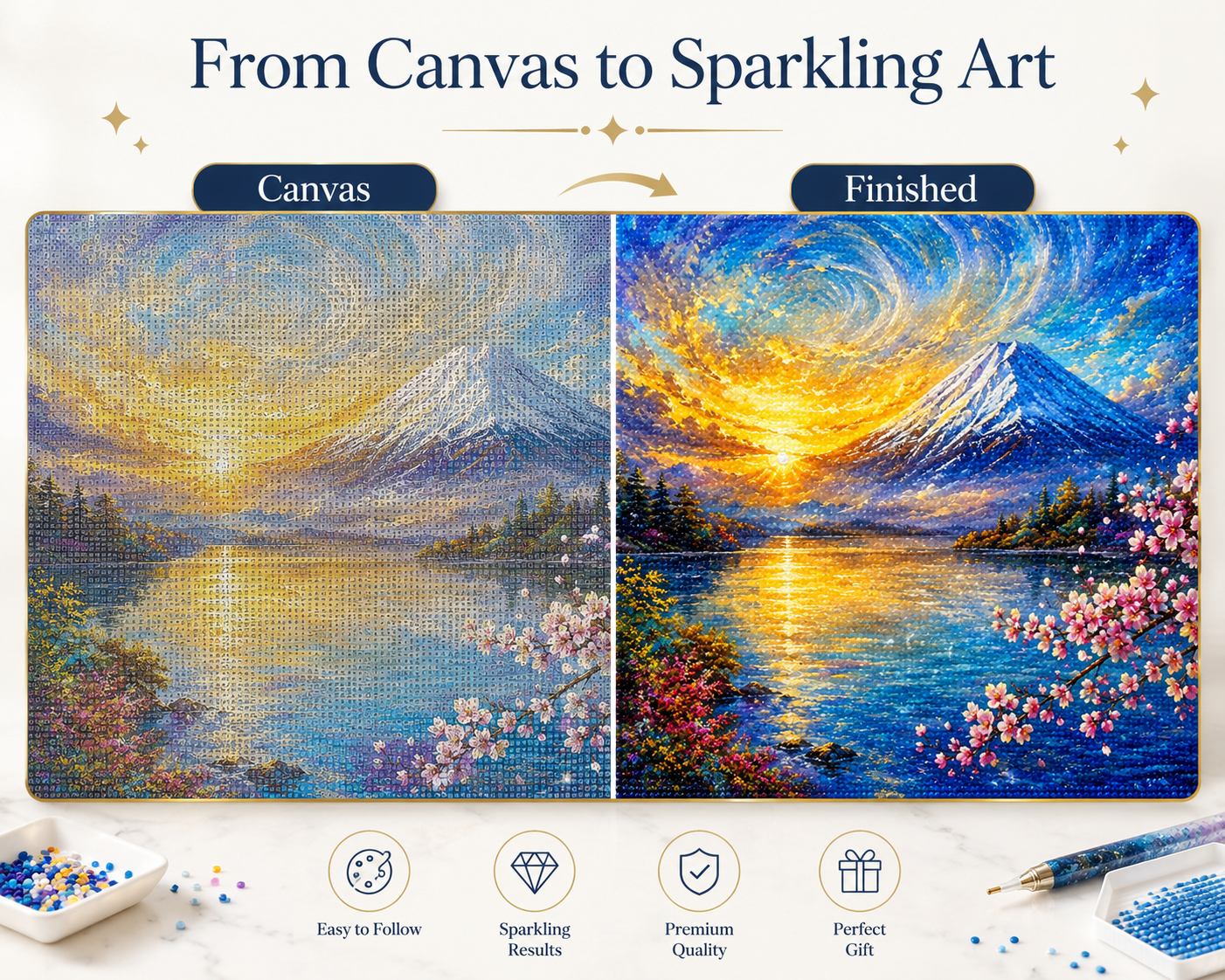 Mount Fuji Sunrise Diamond Painting Kit