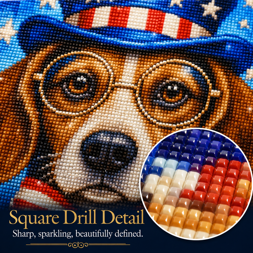 Stars & Stripes Beagle Diamond Painting Kit