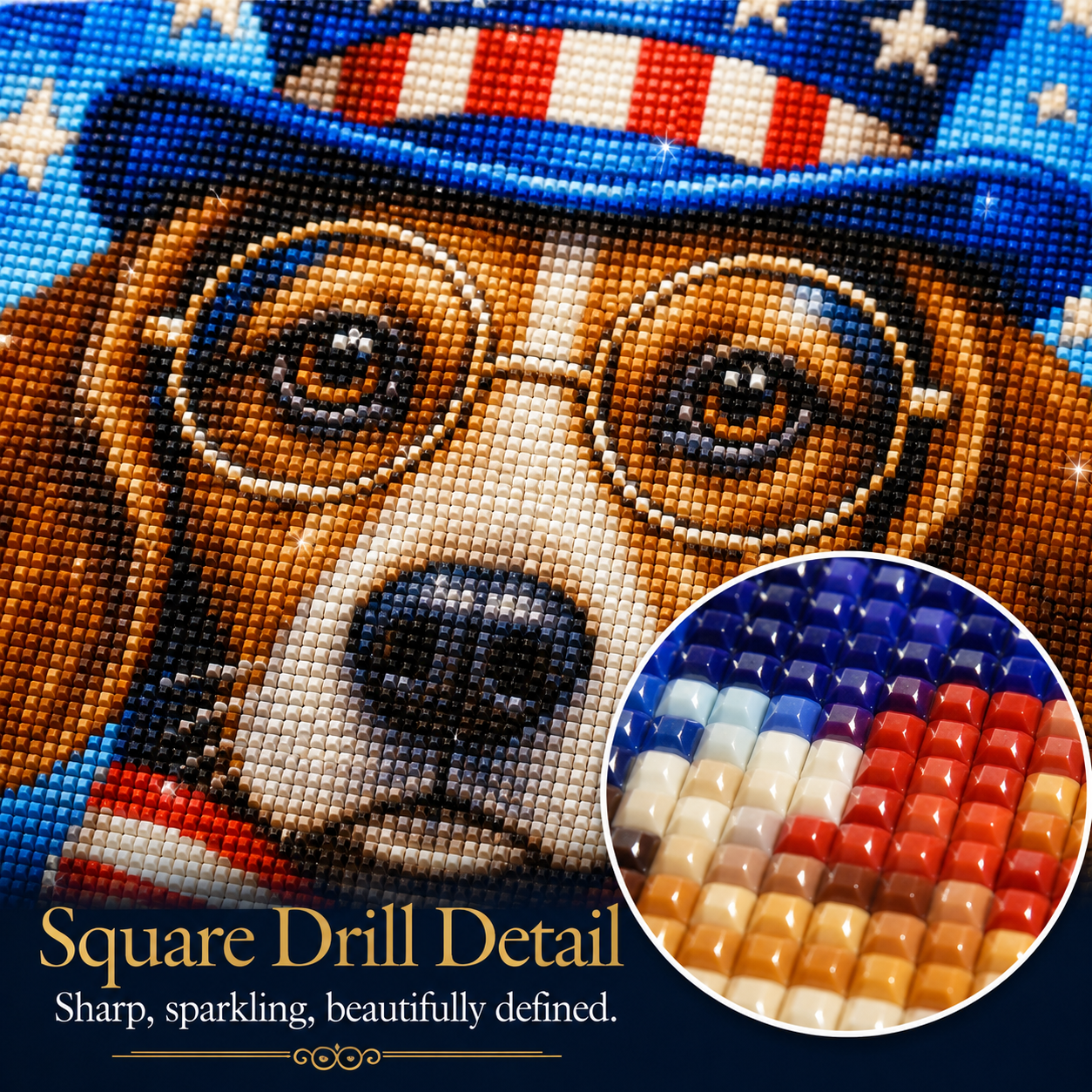 Stars & Stripes Beagle Diamond Painting Kit