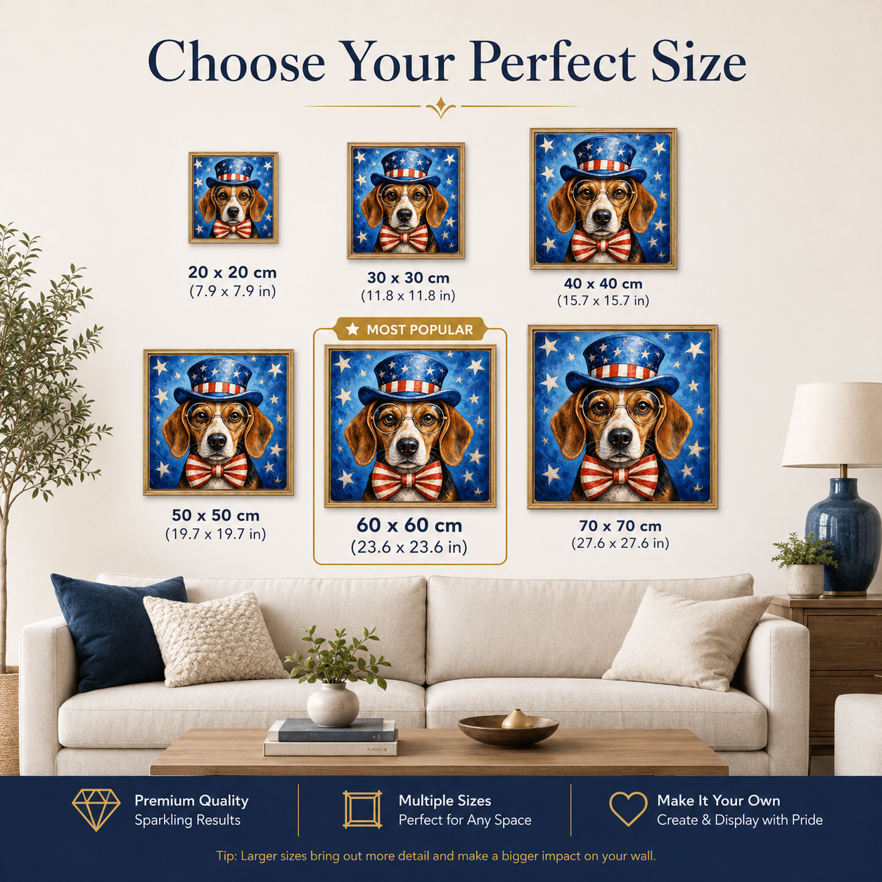 Stars & Stripes Beagle Diamond Painting Kit