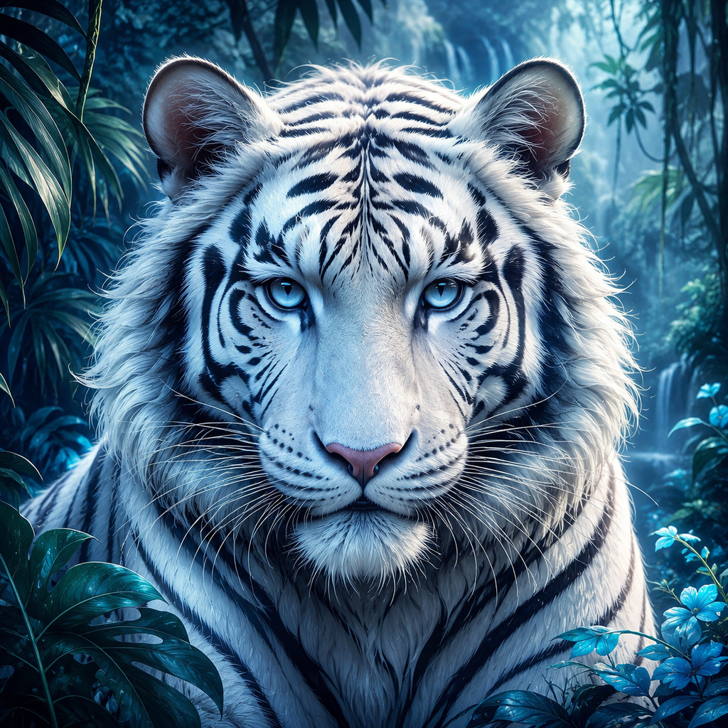 Glacial Guardian White Tiger Diamond Painting Kit