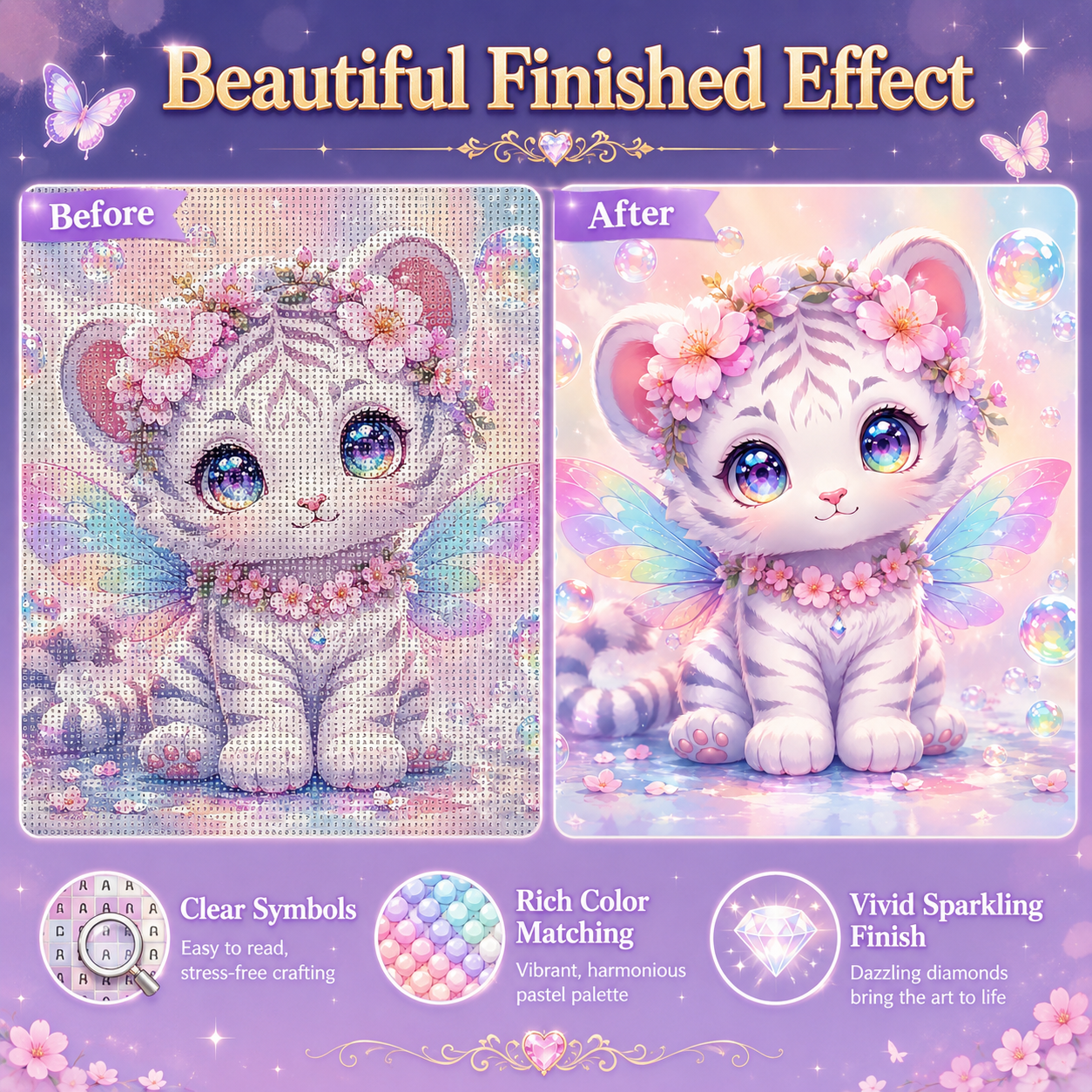 Fairy Paws Tiger Cub Diamond Painting Kit