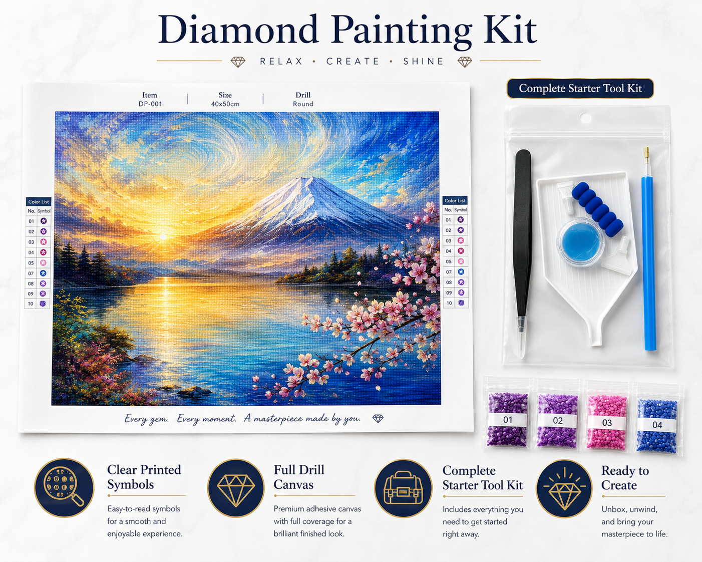 Mount Fuji Sunrise Diamond Painting Kit